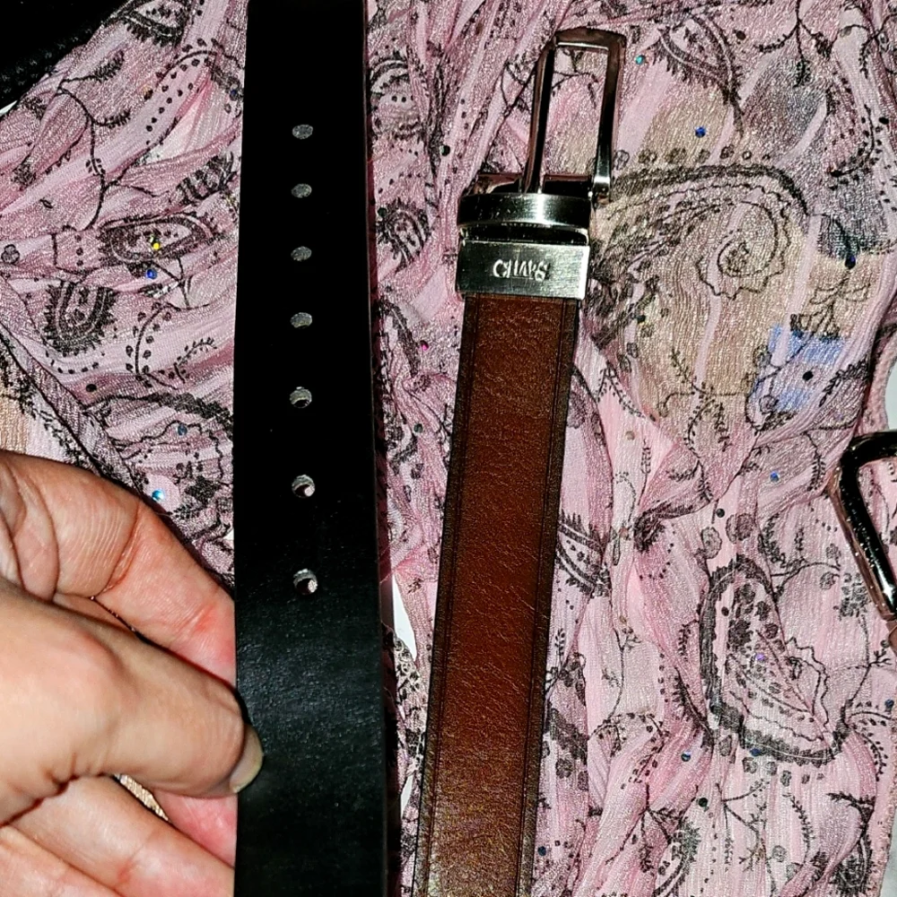 EUC Chaps Black and Brown Reversible Leather Belt